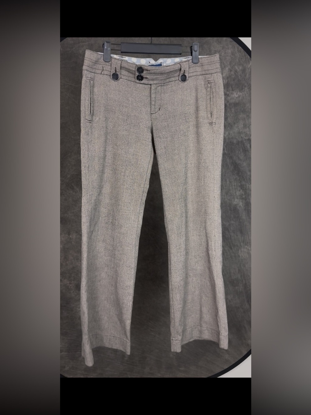 American Eagle Herringbone Bootcut Trousers | Taupe Brown Career Pants | Size 8 - Picture 4 of 7